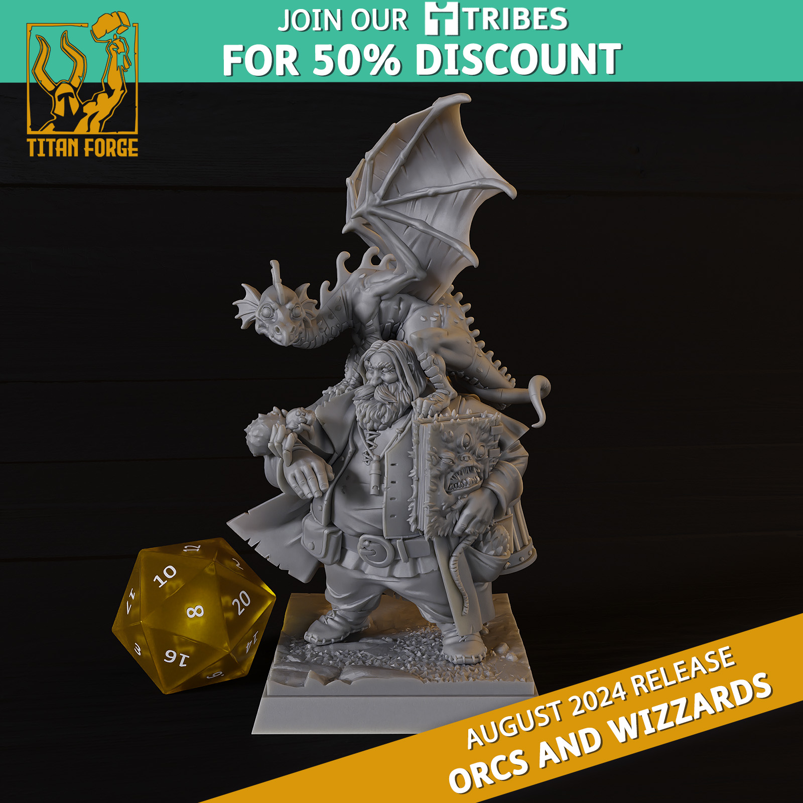 Wizzard Rubeus - Titan Forge Miniatures - 2024 - August - Orcs and Wizzards